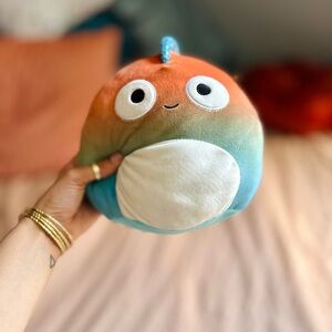 Squishmallow Mariano Chameleon Rainbow Plush Round Pillow - Orange, Green, Blue